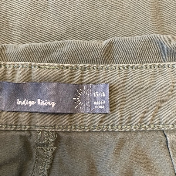 INDIGO RISING WOMEN’S Olive Cargo Pants size 15/16 - Picture 9 of 10